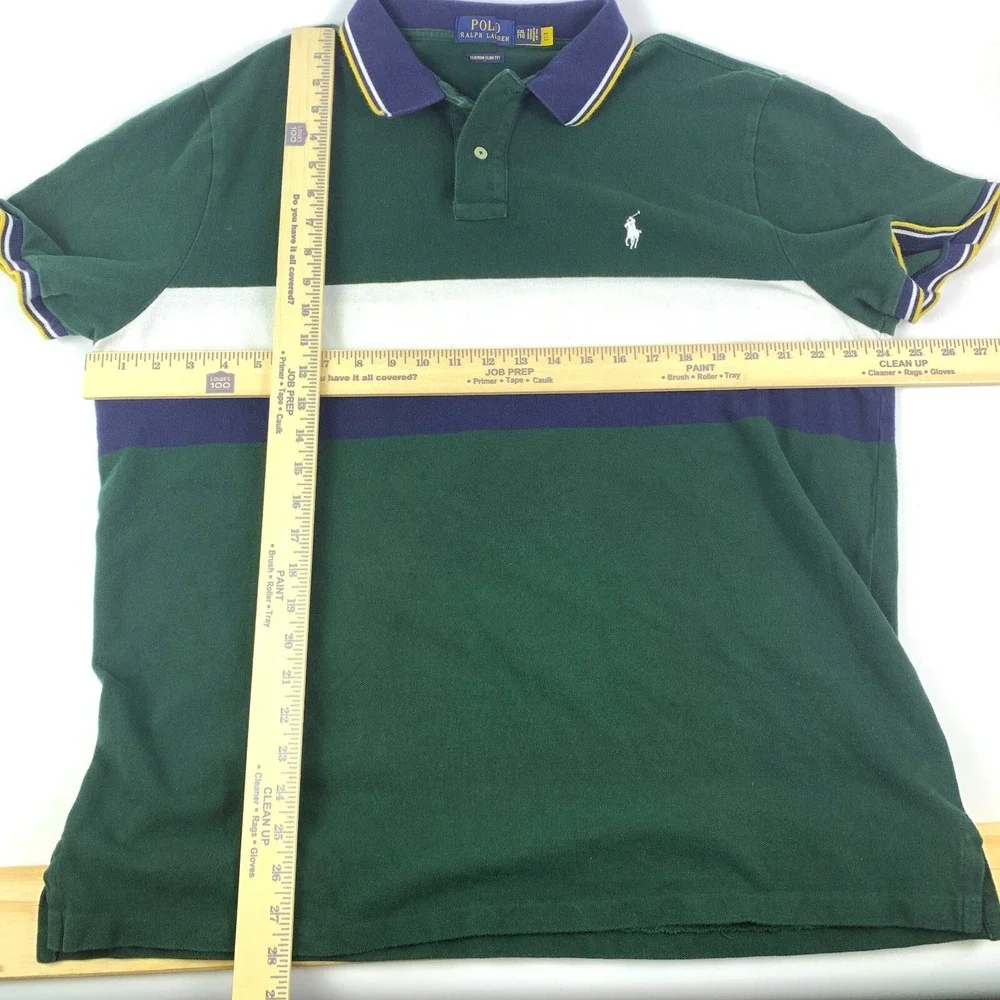 Polo‎ Ralph Lauren S/S Mesh Polo Custom Slim Fit Mens Sz XXL Color Block Navy